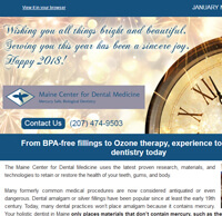 Dr. Imam Mohammed , Maine Center for Dental Medicine Newsleetr For 2018 January